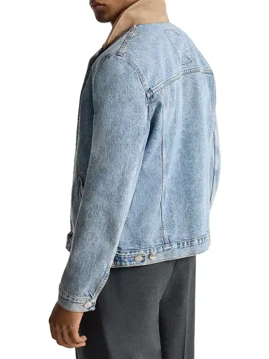 Brunello Cucinelli Men's Denim Outerwear Jacket with Suede Collar - Light Denim | Thumbnail 3 Brunello Cucinelli Men's Denim Outerwear Jacket with Suede Collar - Light Denim | Thumbnail 3