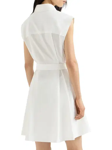 Brunello Cucinelli Women's Techno Cotton Texture Twill Belted Mini Shirt Dress with Monili - Panama - Size XXXL | Thumbnail 3 Brunello Cucinelli Women's Techno Cotton Texture Twill Belted Mini Shirt Dress with Monili - Panama - Size XXXL | Thumbnail 3