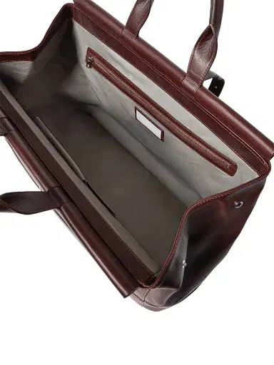 Brunello Cucinelli Men's Calfskin Bag - Burgundy | Thumbnail 5 Brunello Cucinelli Men's Calfskin Bag - Burgundy | Thumbnail 5