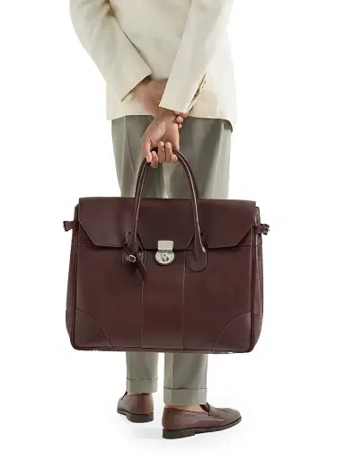 Brunello Cucinelli Men's Calfskin Boston Casual Bag | Thumbnail 2 Brunello Cucinelli Men's Calfskin Boston Casual Bag | Thumbnail 2