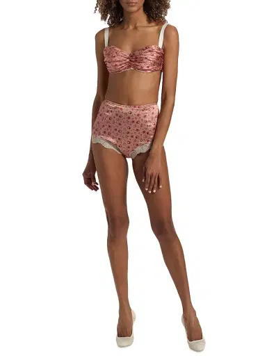 Dolce & Gabbana Women's Gathered Rose Silk Balconette Bra - Roselline Rose - Size Medium | Thumbnail 2 Dolce & Gabbana Women's Gathered Rose Silk Balconette Bra - Roselline Rose - Size Medium | Thumbnail 2