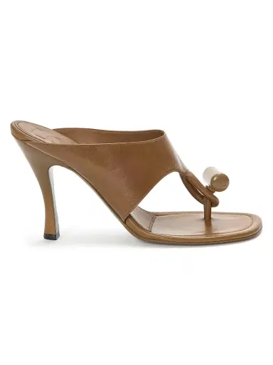 Loewe Women's 90MM Toggle Thong Leather Sandals - Oak | Thumbnail 1 Loewe Women's 90MM Toggle Thong Leather Sandals - Oak | Thumbnail 1
