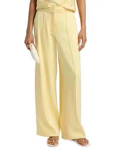 SIMKHAI Women's Kyra Wide-Leg Pants - Buttercream | Thumbnail 3 SIMKHAI Women's Kyra Wide-Leg Pants - Buttercream | Thumbnail 3