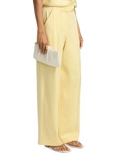 SIMKHAI Women's Kyra Wide-Leg Pants - Buttercream | Thumbnail 4 SIMKHAI Women's Kyra Wide-Leg Pants - Buttercream | Thumbnail 4