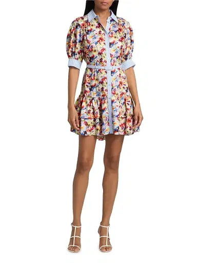 Cinq à Sept Women's Emry Wildflower Bunch Button-Front Minidress - Gardenia Multi - Size 12 | Thumbnail 2 Cinq à Sept Women's Emry Wildflower Bunch Button-Front Minidress - Gardenia Multi - Size 12 | Thumbnail 2