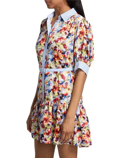 Cinq à Sept Women's Emry Wildflower Bunch Button-Front Minidress - Gardenia Multi - Size 12 | Thumbnail 4 Cinq à Sept Women's Emry Wildflower Bunch Button-Front Minidress - Gardenia Multi - Size 12 | Thumbnail 4