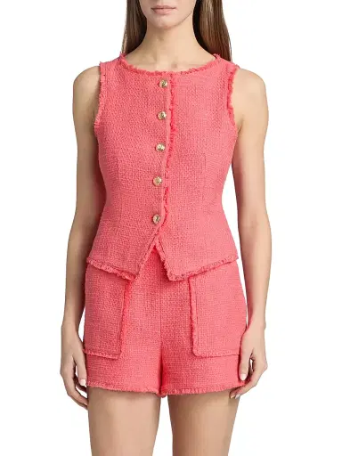 Cinq à Sept Women's Camen Bouclé-Tweed Cotton Vest | Thumbnail 3 Cinq à Sept Women's Camen Bouclé-Tweed Cotton Vest | Thumbnail 3