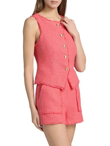 Cinq à Sept Women's Camen Bouclé-Tweed Cotton Vest | Thumbnail 4 Cinq à Sept Women's Camen Bouclé-Tweed Cotton Vest | Thumbnail 4