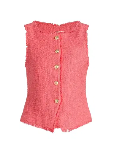 Cinq à Sept Women's Camen Bouclé-Tweed Cotton Vest | Thumbnail 1 Cinq à Sept Women's Camen Bouclé-Tweed Cotton Vest | Thumbnail 1
