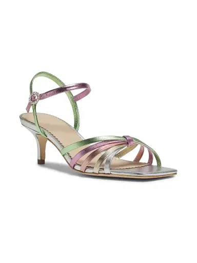 Cinq à Sept Women's Malia Strappy Leather Kitten-Heel Sandals - Metallic Multi - Size 11 | Thumbnail 2 Cinq à Sept Women's Malia Strappy Leather Kitten-Heel Sandals - Metallic Multi - Size 11 | Thumbnail 2