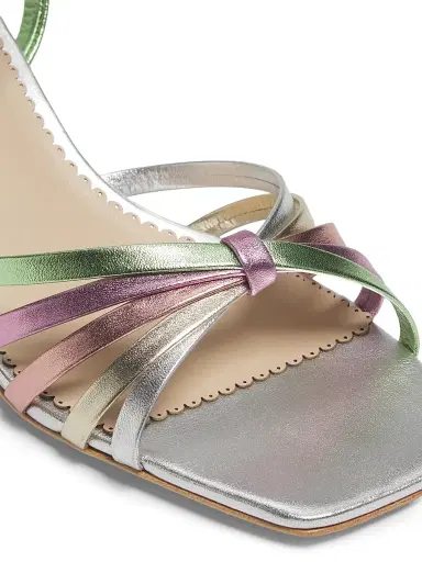 Cinq à Sept Women's Malia Strappy Leather Kitten-Heel Sandals - Metallic Multi - Size 11 | Thumbnail 5 Cinq à Sept Women's Malia Strappy Leather Kitten-Heel Sandals - Metallic Multi - Size 11 | Thumbnail 5