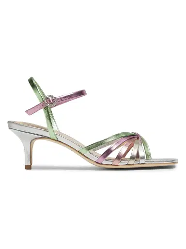Cinq à Sept Women's Malia Strappy Leather Kitten-Heel Sandals - Metallic Multi - Size 11 | Thumbnail 1 Cinq à Sept Women's Malia Strappy Leather Kitten-Heel Sandals - Metallic Multi - Size 11 | Thumbnail 1