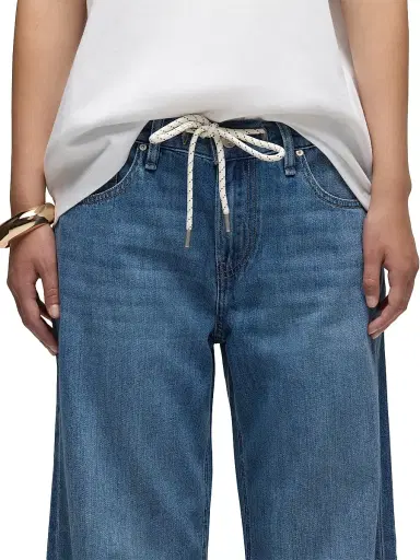 Hudson Jeans Women's Rylee Drawstring Cotton Wide-Leg Jeans - Alloy - Size 30 | Thumbnail 5 Hudson Jeans Women's Rylee Drawstring Cotton Wide-Leg Jeans - Alloy - Size 30 | Thumbnail 5