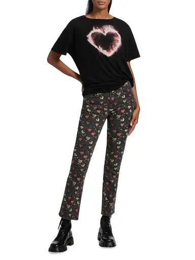 R13 Women's Kick Fit Printed Straight Jeans | Thumbnail 2 R13 Women's Kick Fit Printed Straight Jeans | Thumbnail 2