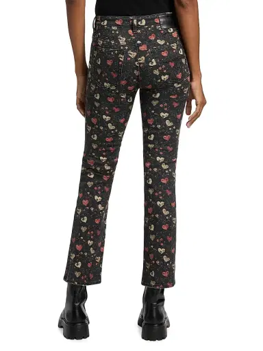 R13 Women's Kick Fit Printed Straight Jeans | Thumbnail 5 R13 Women's Kick Fit Printed Straight Jeans | Thumbnail 5