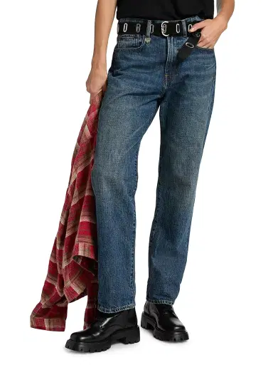 R13 Women's Whiskered Cotton Jeans - Renegade Blue - Size 26 | Thumbnail 3 R13 Women's Whiskered Cotton Jeans - Renegade Blue - Size 26 | Thumbnail 3