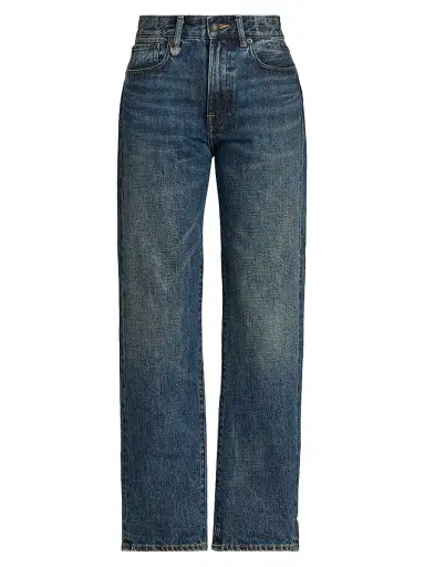 R13 Women's Whiskered Cotton Jeans - Renegade Blue - Size 26 | Thumbnail 1 R13 Women's Whiskered Cotton Jeans - Renegade Blue - Size 26 | Thumbnail 1