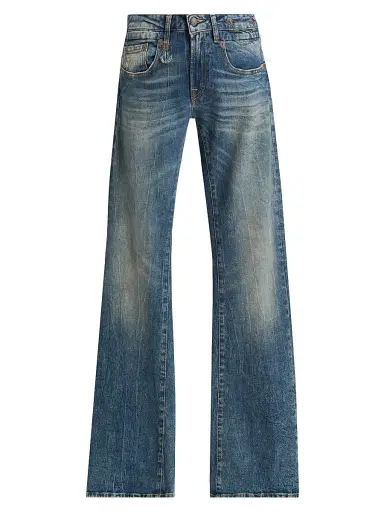 R13 Women's Boy Whiskered Low-Rise Flared Jeans - Kelly Stretch - Size 31 | Thumbnail 1 R13 Women's Boy Whiskered Low-Rise Flared Jeans - Kelly Stretch - Size 31 | Thumbnail 1
