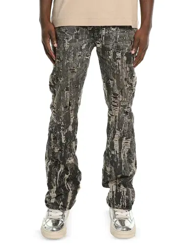 Purple Brand Men's Destroy Embellished Splatter Mid-Rise Straight-Leg Jeans - Black | Thumbnail 1 Purple Brand Men's Destroy Embellished Splatter Mid-Rise Straight-Leg Jeans - Black | Thumbnail 1