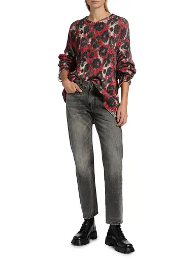 R13 Women's Romeo Cotton Straight Jeans - Polaris Black | Thumbnail 2 R13 Women's Romeo Cotton Straight Jeans - Polaris Black | Thumbnail 2