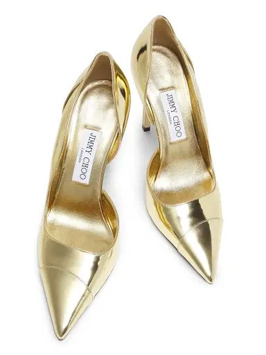 Jimmy Choo Women's Brigitte 100MM Metallic Leather Pumps - Gold | Thumbnail 4 Jimmy Choo Women's Brigitte 100MM Metallic Leather Pumps - Gold | Thumbnail 4