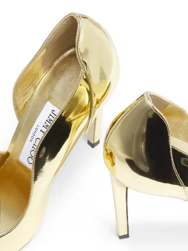 Jimmy Choo Women's Brigitte 100MM Metallic Leather Pumps - Gold | Thumbnail 6 Jimmy Choo Women's Brigitte 100MM Metallic Leather Pumps - Gold | Thumbnail 6