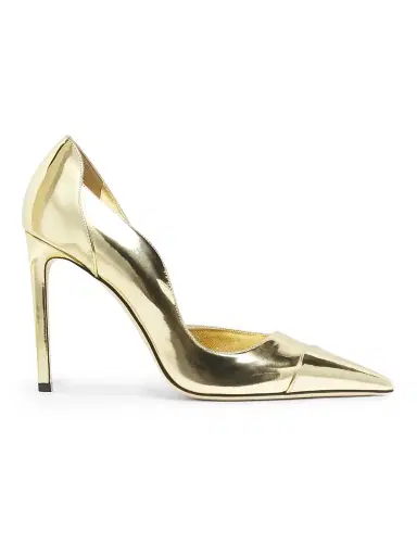Jimmy Choo Women's Brigitte 100MM Metallic Leather Pumps - Gold | Thumbnail 1 Jimmy Choo Women's Brigitte 100MM Metallic Leather Pumps - Gold | Thumbnail 1