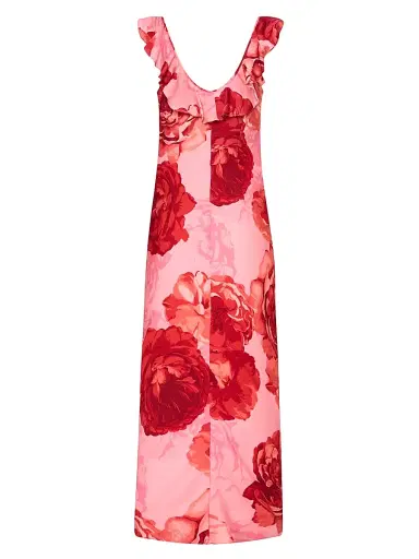 Milly Women's Scarlett Rose-Printed Midi-Dress | Thumbnail 2 Milly Women's Scarlett Rose-Printed Midi-Dress | Thumbnail 2
