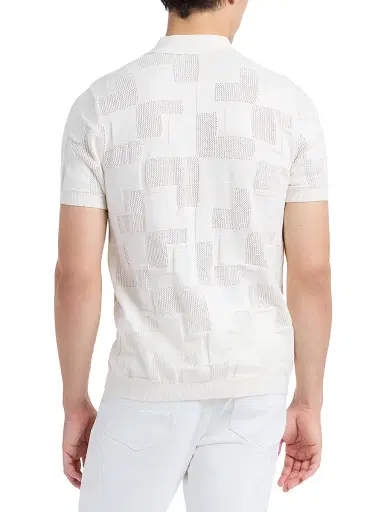 Robert Graham Men's Drayford Jacquard Short-Sleeve Cotton Sweater - Off White | Thumbnail 5 Robert Graham Men's Drayford Jacquard Short-Sleeve Cotton Sweater - Off White | Thumbnail 5