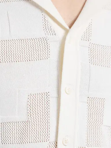 Robert Graham Men's Drayford Jacquard Short-Sleeve Cotton Sweater - Off White | Thumbnail 6 Robert Graham Men's Drayford Jacquard Short-Sleeve Cotton Sweater - Off White | Thumbnail 6