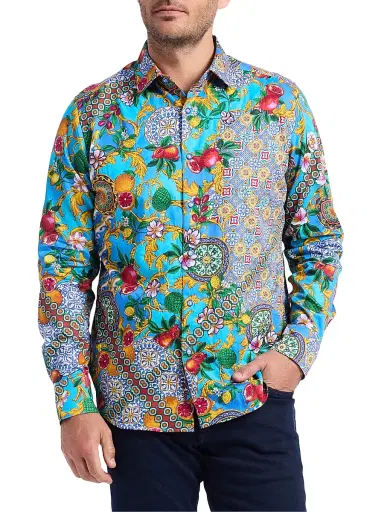 Robert Graham Men's Northumbria Embellished Coast Print Shirt | Thumbnail 3 Robert Graham Men's Northumbria Embellished Coast Print Shirt | Thumbnail 3