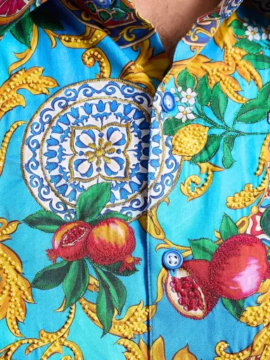 Robert Graham Men's Northumbria Embellished Coast Print Shirt | Thumbnail 8 Robert Graham Men's Northumbria Embellished Coast Print Shirt | Thumbnail 8