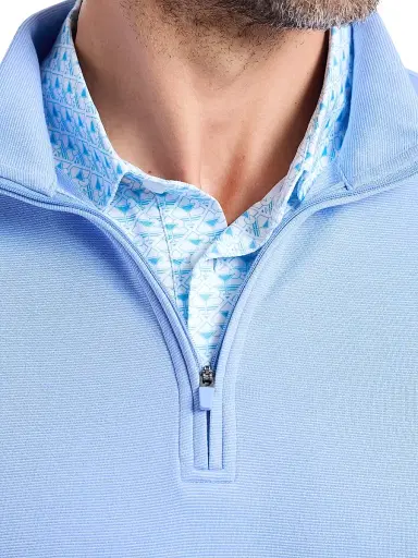 Robert Graham Men's Troland Quarter-Zip Pullover - Cornflower Blue | Thumbnail 6 Robert Graham Men's Troland Quarter-Zip Pullover - Cornflower Blue | Thumbnail 6