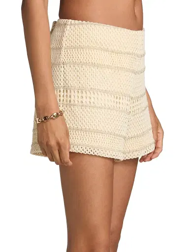 Milly Women's Crochet Knit Shorts - Gold Multi | Thumbnail 4 Milly Women's Crochet Knit Shorts - Gold Multi | Thumbnail 4