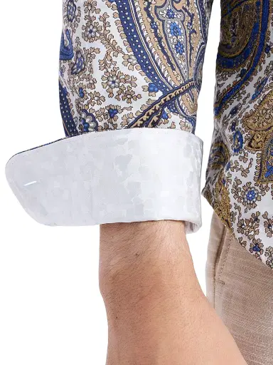 Robert Graham Men's The Lansky Look Paisley Metallic Shirt | Thumbnail 6 Robert Graham Men's The Lansky Look Paisley Metallic Shirt | Thumbnail 6