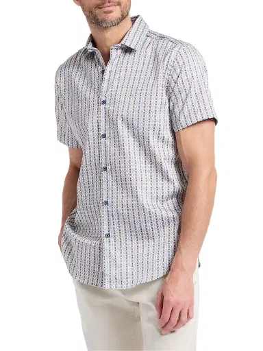 Robert Graham Men's Abbotswell Geometric Stretch-Cotton Short-Sleeve Shirt | Thumbnail 4 Robert Graham Men's Abbotswell Geometric Stretch-Cotton Short-Sleeve Shirt | Thumbnail 4