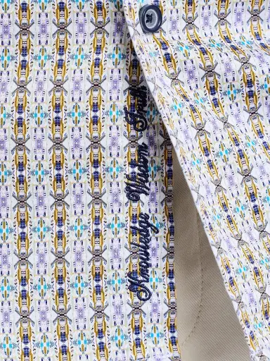 Robert Graham Men's Abbotswell Geometric Stretch-Cotton Short-Sleeve Shirt | Thumbnail 7 Robert Graham Men's Abbotswell Geometric Stretch-Cotton Short-Sleeve Shirt | Thumbnail 7