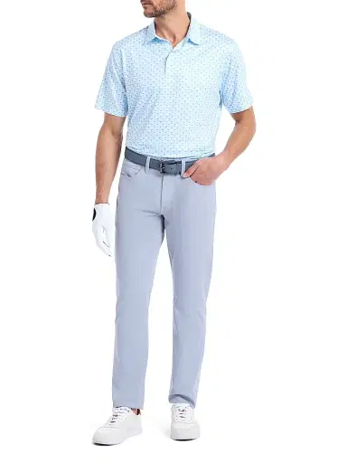 Robert Graham Men's Links & Drinks Knit Polo Shirt - Light Blue | Thumbnail 2 Robert Graham Men's Links & Drinks Knit Polo Shirt - Light Blue | Thumbnail 2