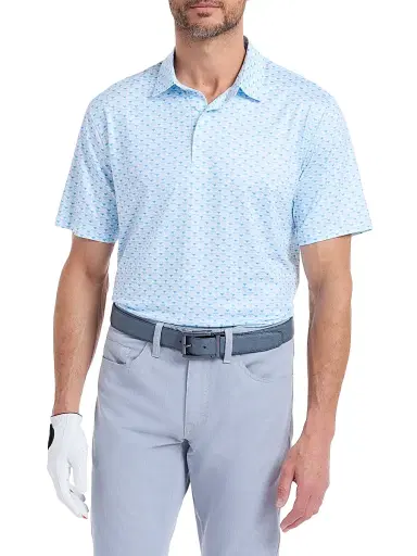 Robert Graham Men's Links & Drinks Knit Polo Shirt - Light Blue | Thumbnail 3 Robert Graham Men's Links & Drinks Knit Polo Shirt - Light Blue | Thumbnail 3