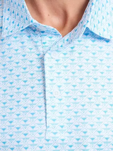 Robert Graham Men's Links & Drinks Knit Polo Shirt - Light Blue | Thumbnail 7 Robert Graham Men's Links & Drinks Knit Polo Shirt - Light Blue | Thumbnail 7