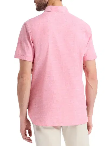 Robert Graham Men's Sutton Solid Linen-Cotton Shirt - Coral - Size XXL | Thumbnail 5 Robert Graham Men's Sutton Solid Linen-Cotton Shirt - Coral - Size XXL | Thumbnail 5