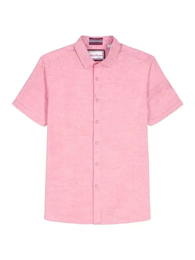 Robert Graham Men's Sutton Solid Linen-Cotton Shirt - Coral - Size XXL | Thumbnail 1 Robert Graham Men's Sutton Solid Linen-Cotton Shirt - Coral - Size XXL | Thumbnail 1