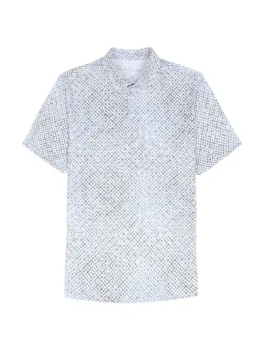 Robert Graham Men's Dalby Geometric Knit Polo Shirt - White - Size XXXL | Thumbnail 1 Robert Graham Men's Dalby Geometric Knit Polo Shirt - White - Size XXXL | Thumbnail 1