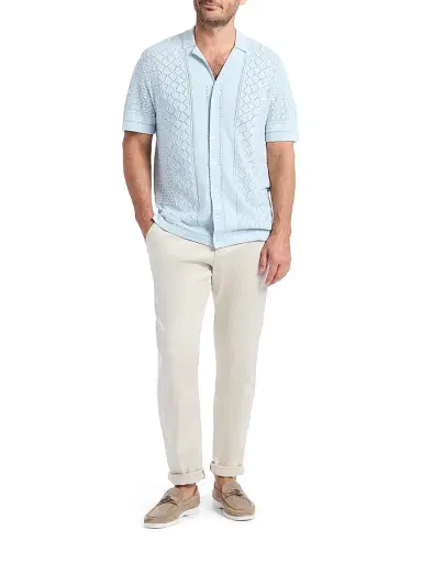 Robert Graham Men's Delmar Open-Weave Short-Sleeve Cotton Sweater | Thumbnail 2 Robert Graham Men's Delmar Open-Weave Short-Sleeve Cotton Sweater | Thumbnail 2