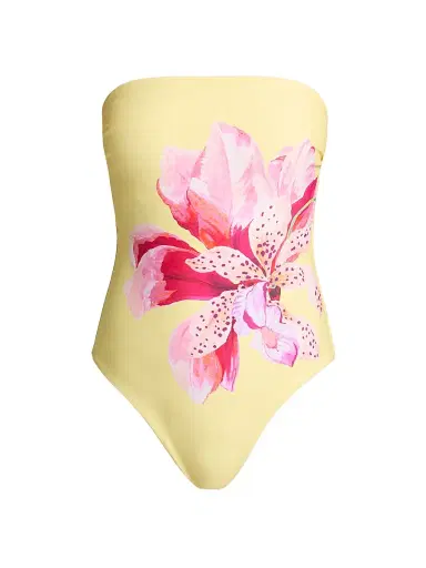 Milly Women's Songe D'iris Floral One-Piece Swimsuit - Yellow Multi - Size Large | Thumbnail 1 Milly Women's Songe D'iris Floral One-Piece Swimsuit - Yellow Multi - Size Large | Thumbnail 1