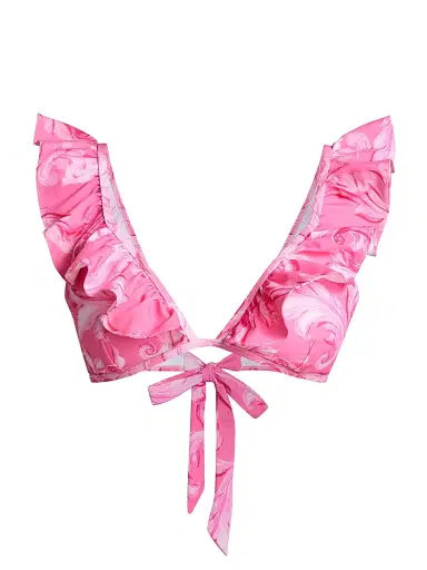 Milly Women's Canopee Abstract Ruffled Bikini Top - Pink Multi - Size Large | Thumbnail 1 Milly Women's Canopee Abstract Ruffled Bikini Top - Pink Multi - Size Large | Thumbnail 1
