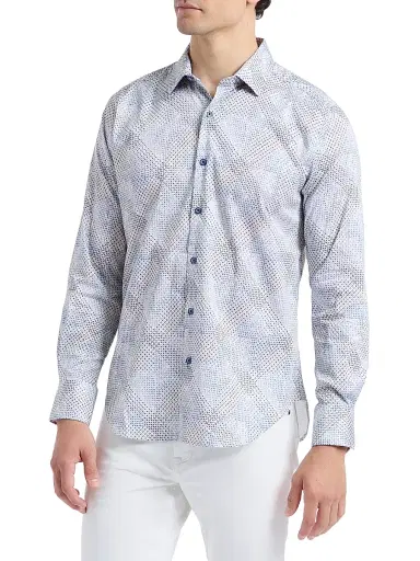 Robert Graham Men's Shillibeer Grid Print Shirt | Thumbnail 4 Robert Graham Men's Shillibeer Grid Print Shirt | Thumbnail 4