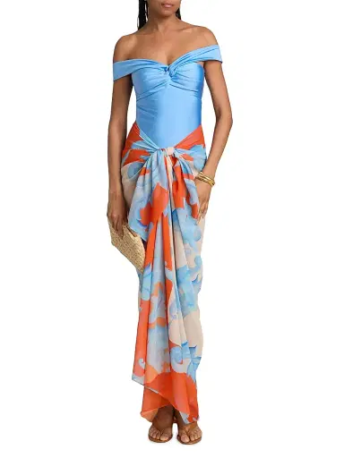 Milly Women's Canopee Graphic Sarong - Orange Multi | Thumbnail 2 Milly Women's Canopee Graphic Sarong - Orange Multi | Thumbnail 2