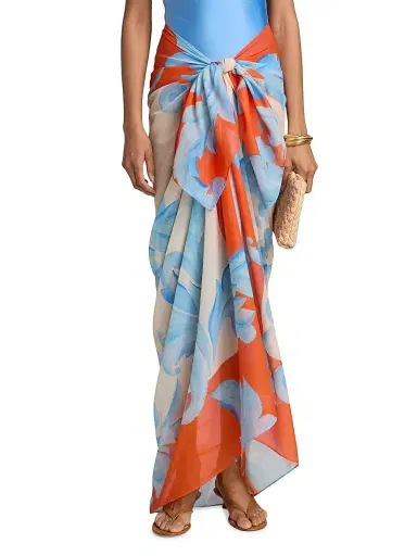 Milly Women's Canopee Graphic Sarong - Orange Multi | Thumbnail 3 Milly Women's Canopee Graphic Sarong - Orange Multi | Thumbnail 3