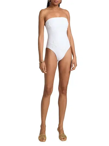 Milly Women's Starfish Sequined One-Piece Swimsuit - White | Thumbnail 2 Milly Women's Starfish Sequined One-Piece Swimsuit - White | Thumbnail 2